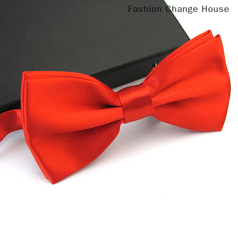 Men Satin Bowtie Classic Wedding Party Bow Tie Solid Color Adjustable Necktie.