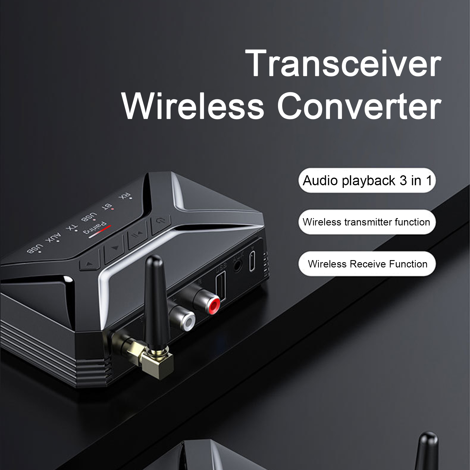 Low-latency Audio Transceiver Bluetooth-compatible Audio Transmitter Wireless Bluetooth 5.0 Audio Transmitter Receiver for Tv Pc Headphone Low Latency Compact Design