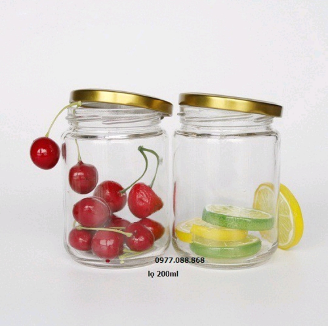 Combo 12 hủ thủy tinh tròn 220ml nắp thiếc