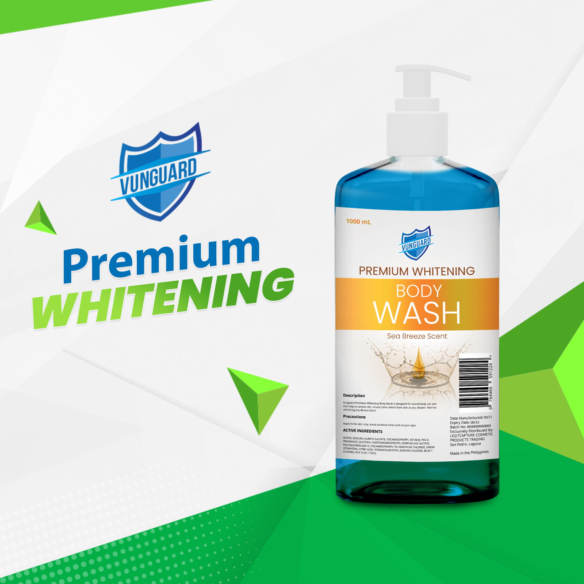 Vunguard Premium Whitening Body Wash Sea Breeze Scent Lazada PH