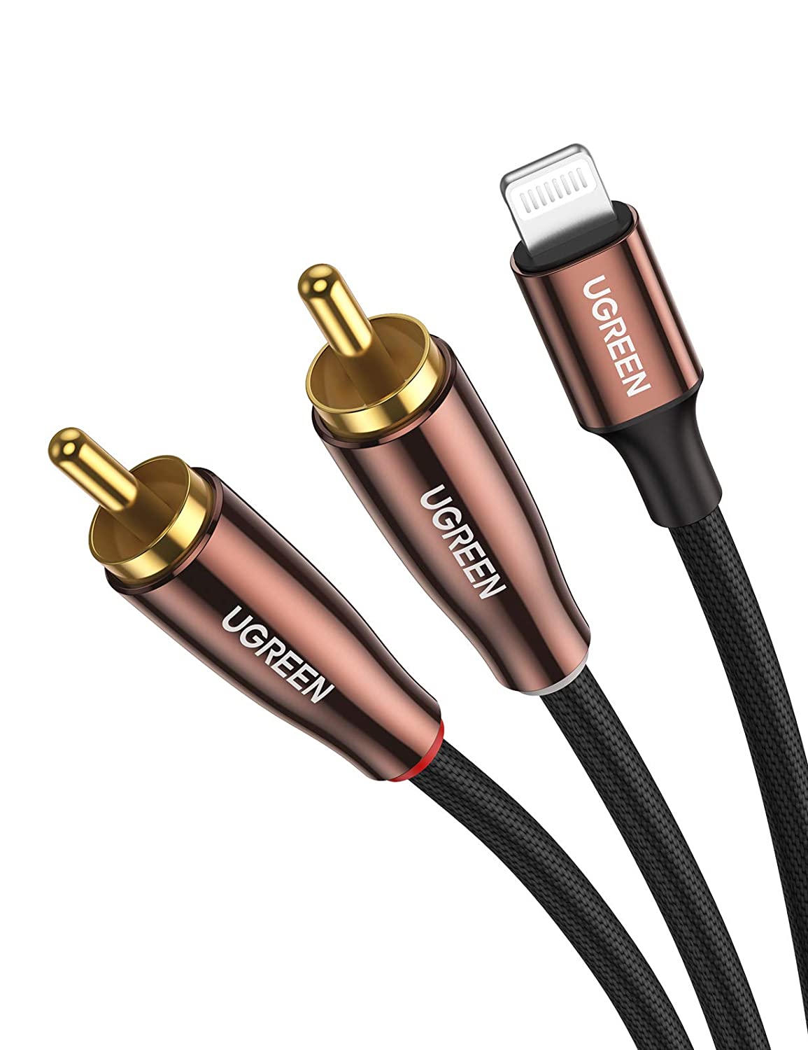 Dây cáp 2RCA sang Lightning dạng dù bện UGREEN AV166