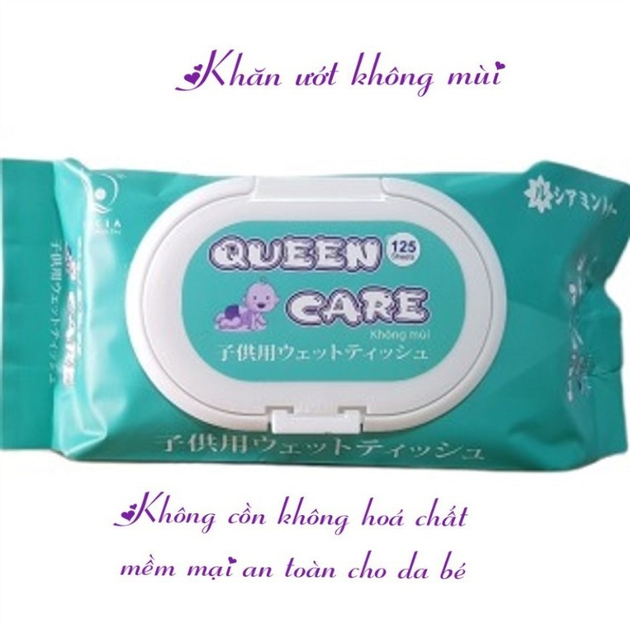 [HCM]Khăn Giấy Ướt Queen Care 125 Tờ
