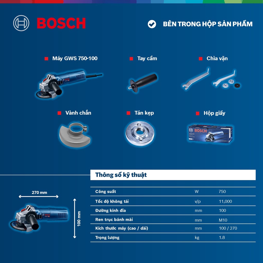 Máy mài góc Bosch GWS 750-100