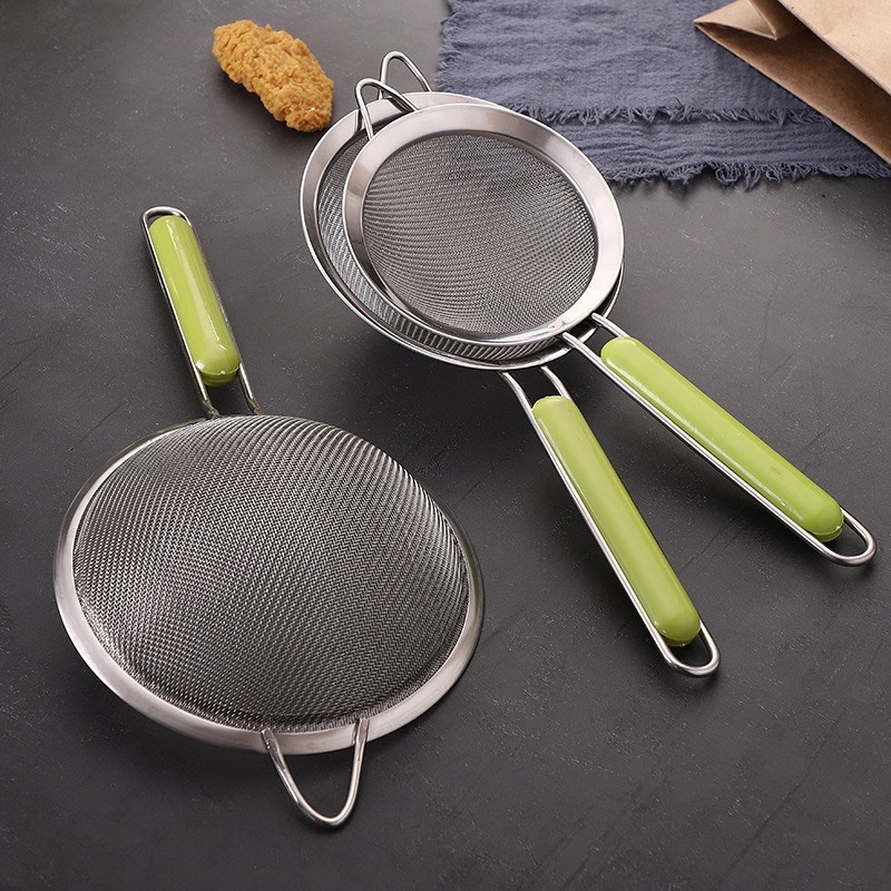 Rây Lọc Cháo, Rây Lọc Sữa Hạt, Bột Chất Liệu Inox (Cán Xanh)