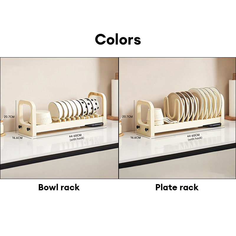 Bowl storage rack cabinet household multifunctional adjustable telescopic bowl rack kitchen table top pull drain bowl rack
