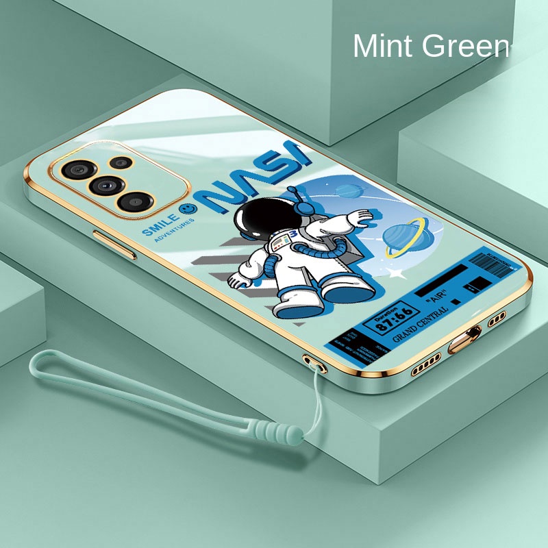%5BFree%20Strap%5D%20Samsung%20Galaxy%20A06%20A16%20Smile%20Astronaut%20nasa%20Square%20Phone%20Case%206D%20Plating%20Candy%20Soft%20Casing%20Cover%20-%20Image%202