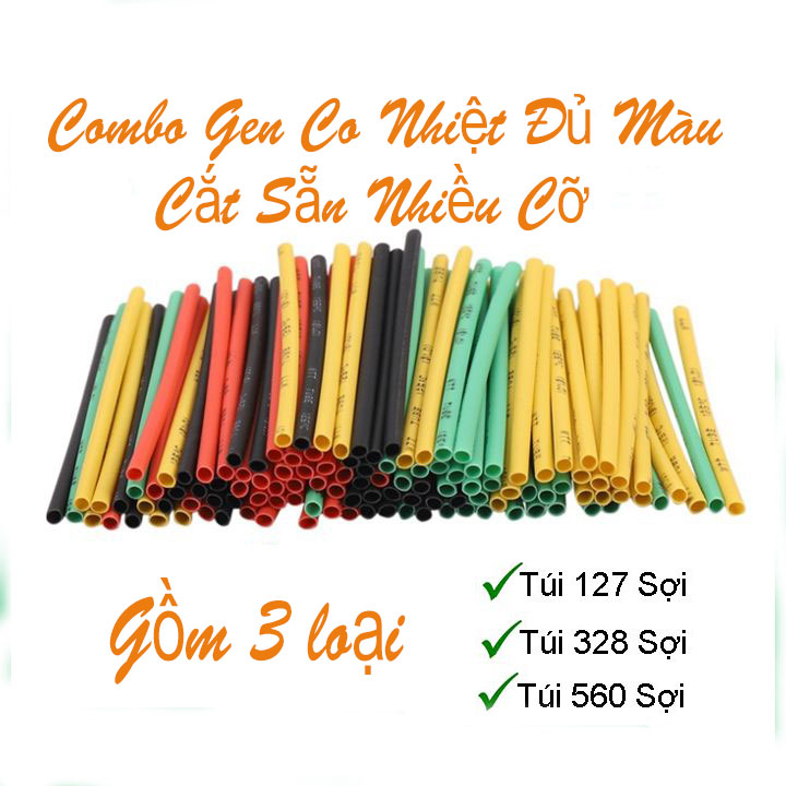 Combo Gen Co Nhiệt Đủ Màu Cắt Sẵn Nhiều Cỡ