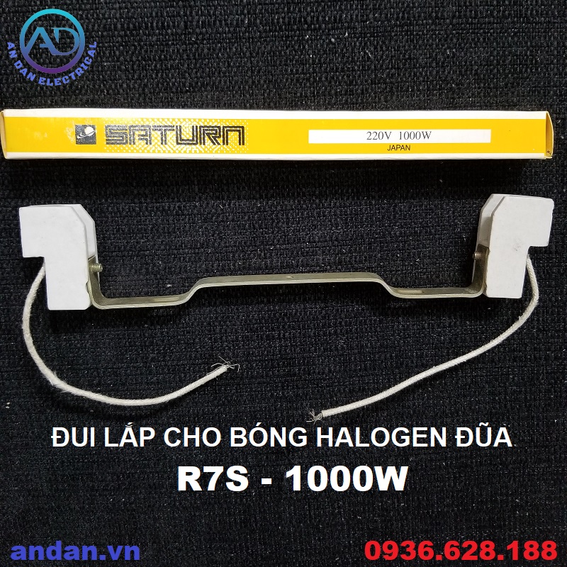 Bóng đèn halogen r7s 300w 500w 1000w 1500w 220v dạng 2 đầu saturn – japan, đui lắp cho bóng halogen đũa r7s