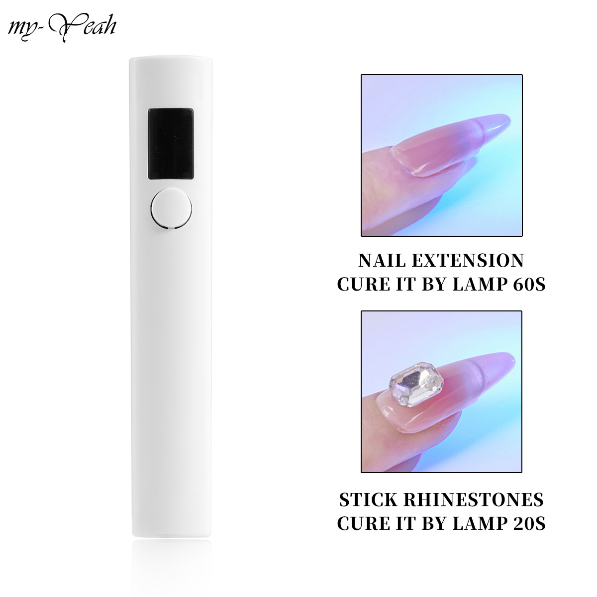 myyeah Portable Mini Nail Dryer Lamp White Nail Art UV LED Flashlight with
