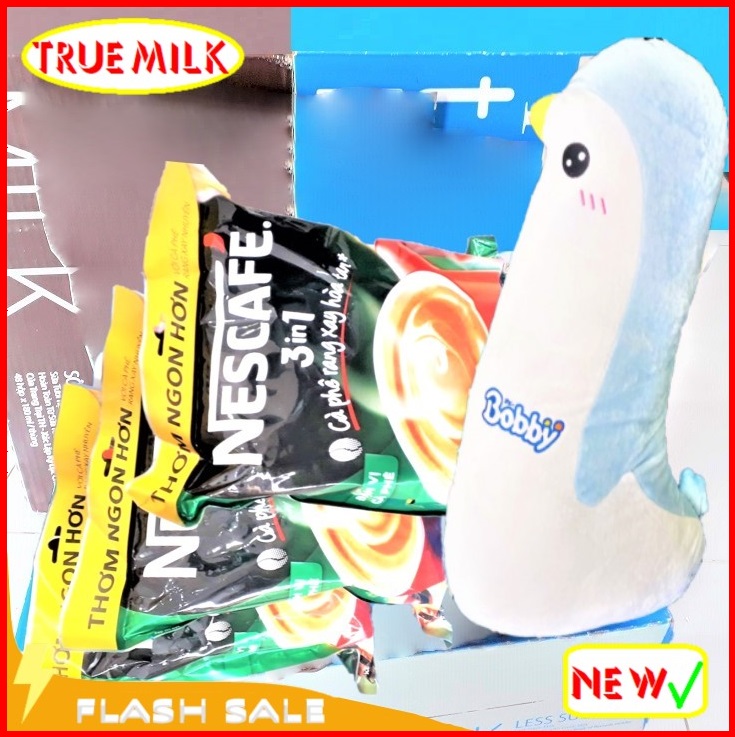 Combo 3 túi Café Nescafe Túi Xanh 46gói x 17g - Ca phe rang xay hoa tan - cafe sữa đá - café 3in1 - ca phe hoa tan - café pha san - nesxanh46 TrueMe TrueMilk TrueMeNews LazadaTrueMe
