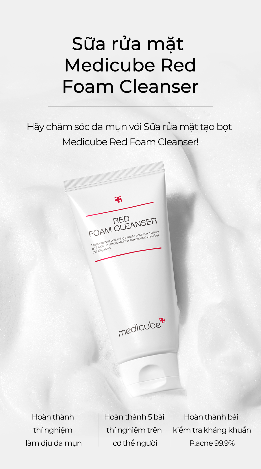 Sửa rửa mặt Medicube Red Foam Cleanser 120ml