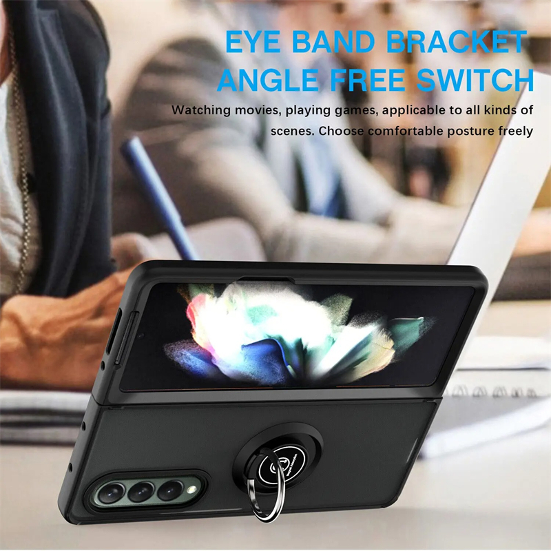 For Samsung Galaxy Z Fold 6 5 Case Side Stripe Design Soft TPU Matte Texture Multifunctional Bracket All Inclusive Protection For Samsung Galaxy Z Fold6 Fold5 Back Cover.