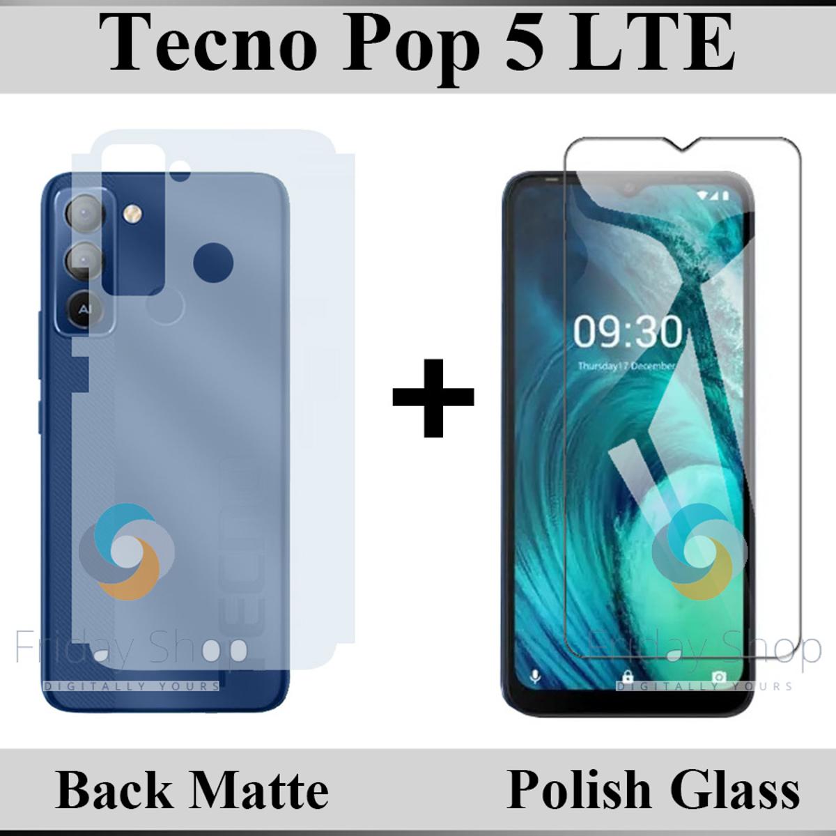 Tecno%20Pop%205%20LTE%20Value%20Kit:%20Tempered%20Glass%20Screen%20Protector,%20Back%20Protector%20Soft%20Skin%20Sheet%20Matte%20Style%20-%20Image%202