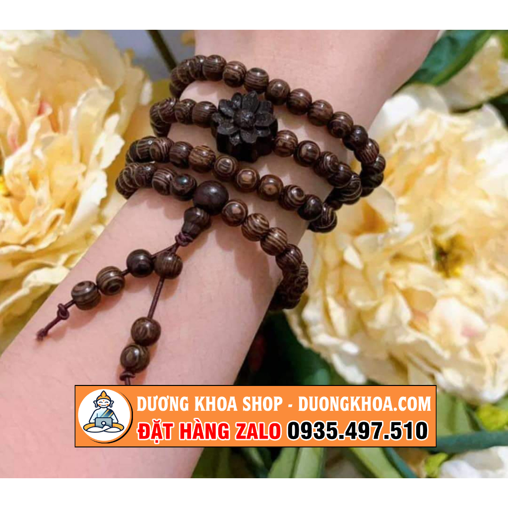 Gỗ Mun Đuôi Công 6ly 108 hạt rẻ, đẹp