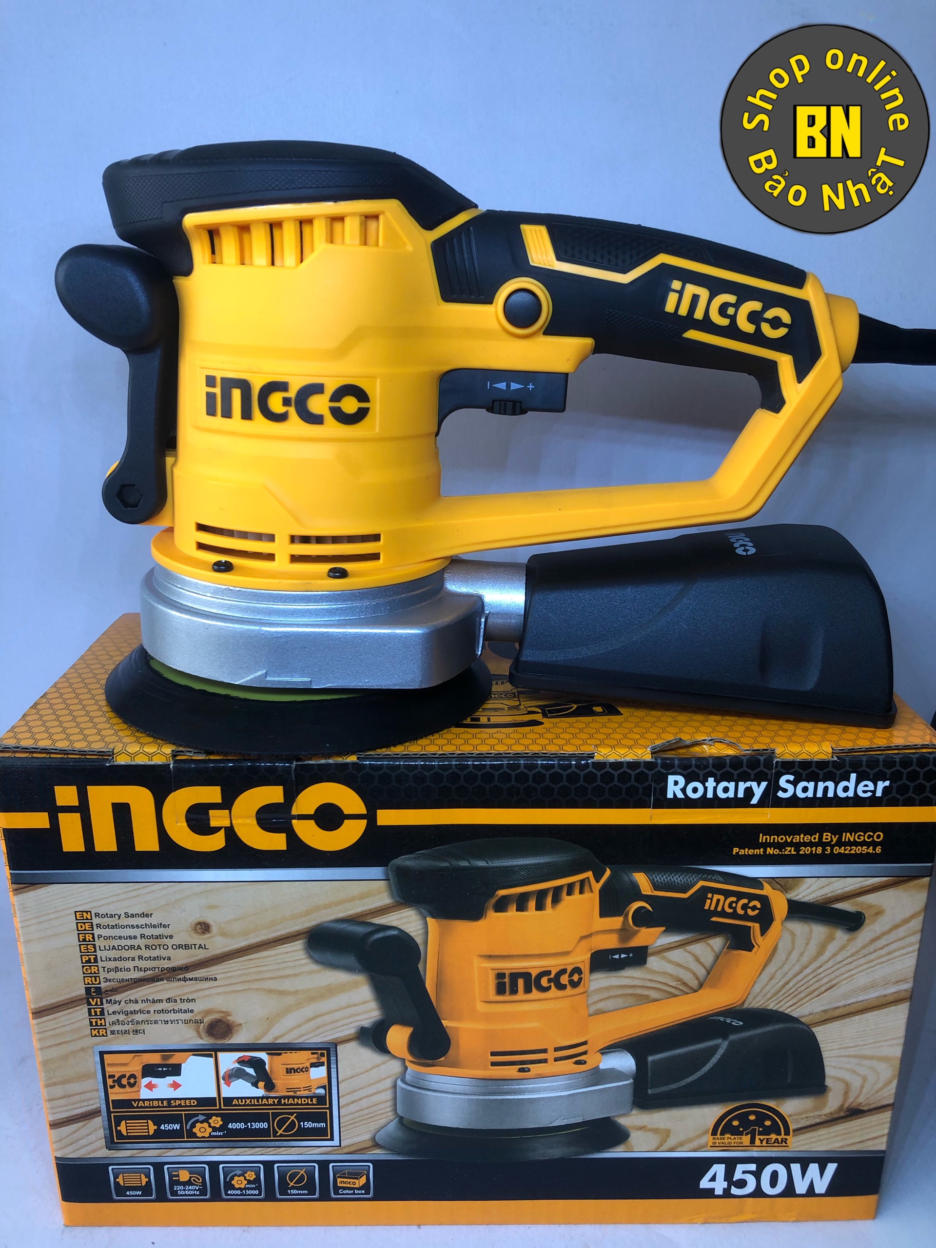 Máy chà nhám Ingco 450W RS4508 [Chính Hãng] -SHINSTORE