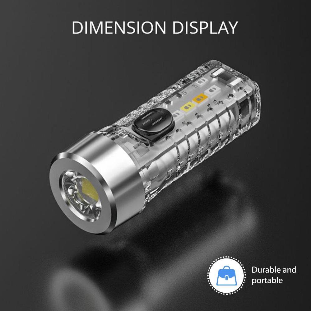 Đèn pin cầm tay siêu sáng móc treo đèn không thấm nước Mini Đèn Pin Cắm trại Có thể sạc qua USB 8 chế độ 3 bánh răng cho trường hợp khẩn cấp ngoài trời