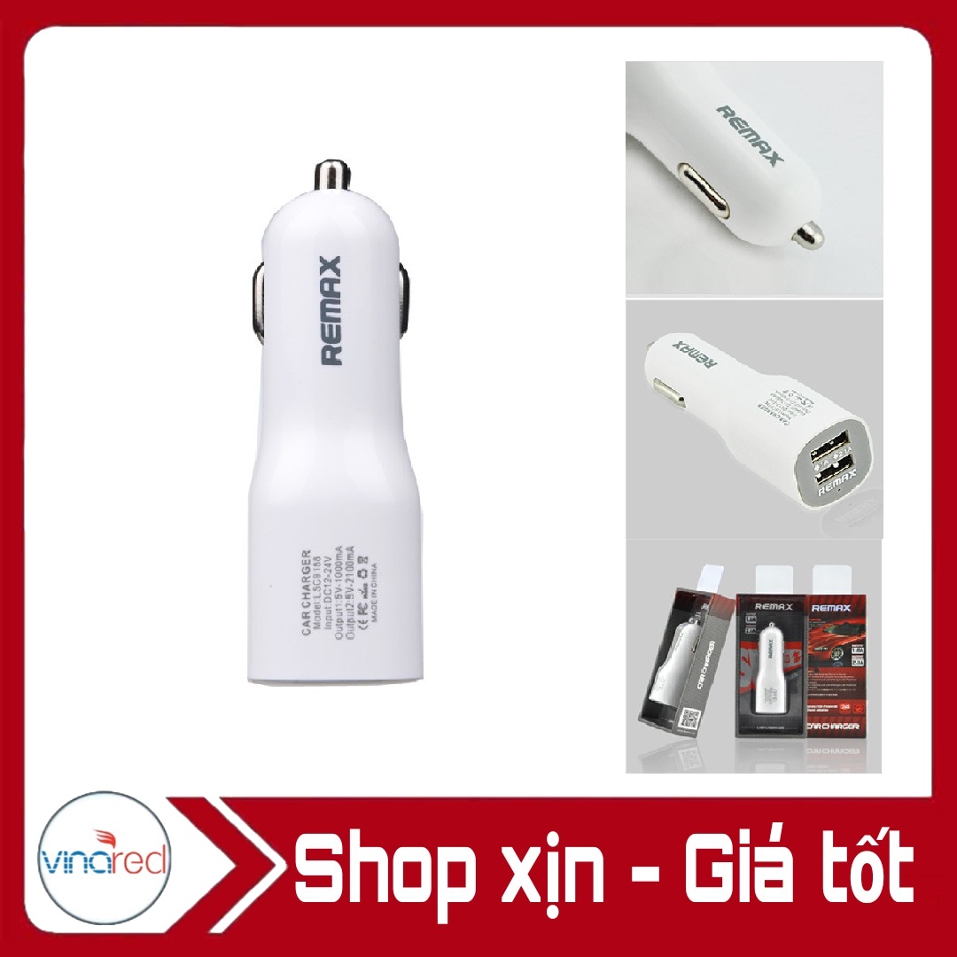 [HCM]Cóc sạc xe hơi Remax 2 cổng USB .
