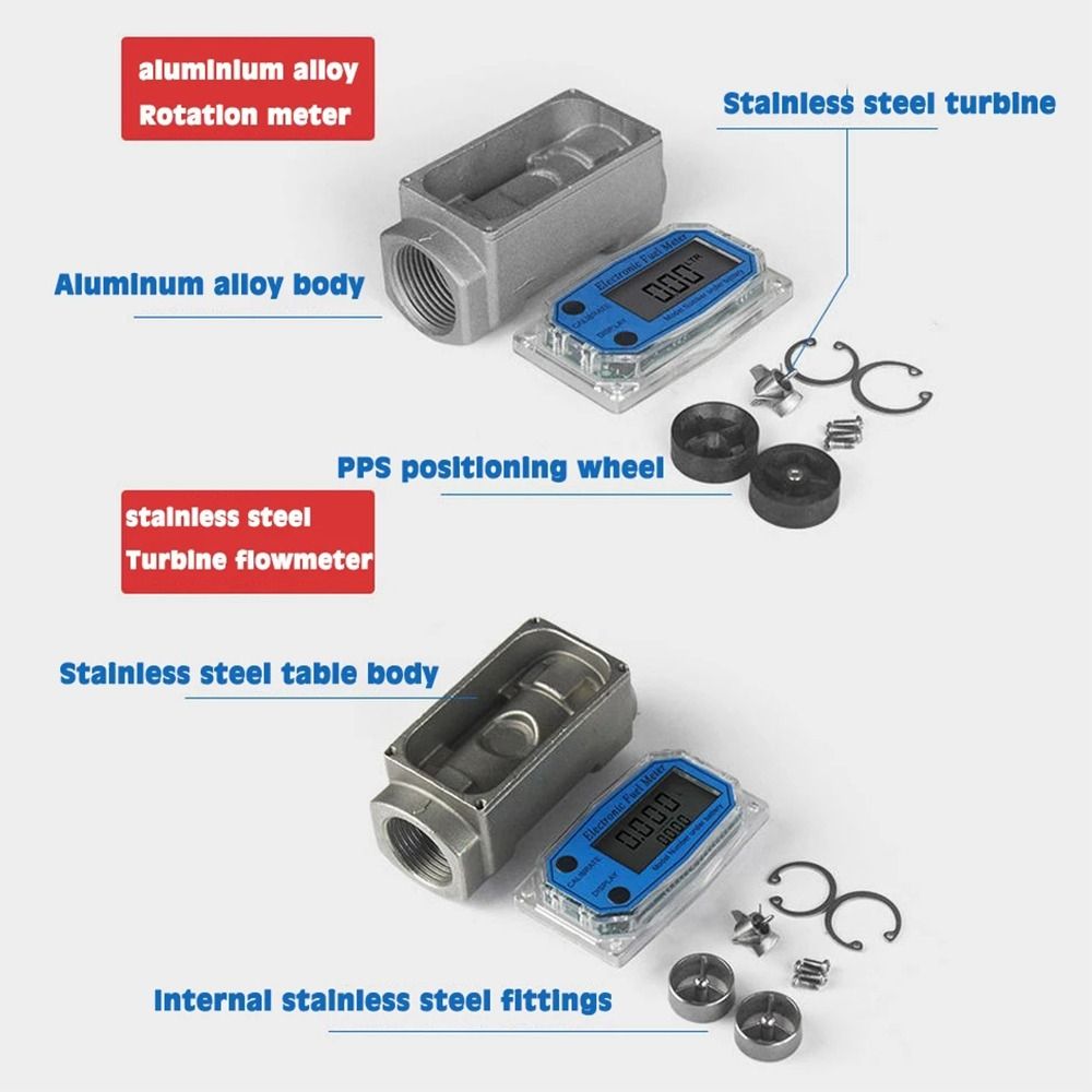 SUPERSTITION EFFLUENCE78SU6 High Precision LCD Display 1/1.5/2 inch Sensor Counter Flowmeter Gauge PCB Electronic Flow Indicator Digital Turbine Flow Meter