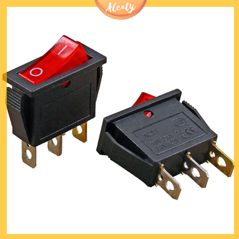 Aleaty💝 5PCS Multi-Function Electric Cooker Switch Rice Cooker Boat Type Power Rocker Switch With Light 2nd Gear Single Switch 3-Pin Boat Rocker Switch