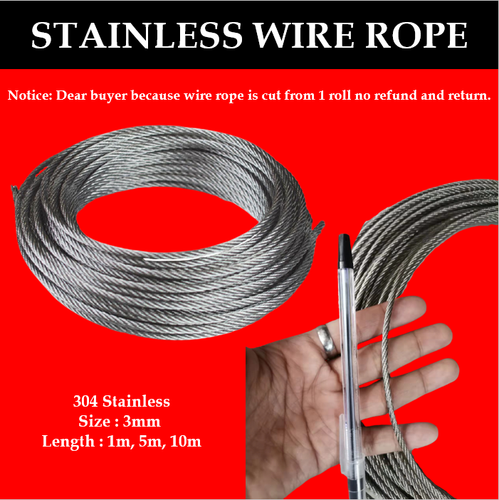 TOYU 1mm3mm 1510 Meters Dia 304 Stainless Steel Wire Rope Cable Clip