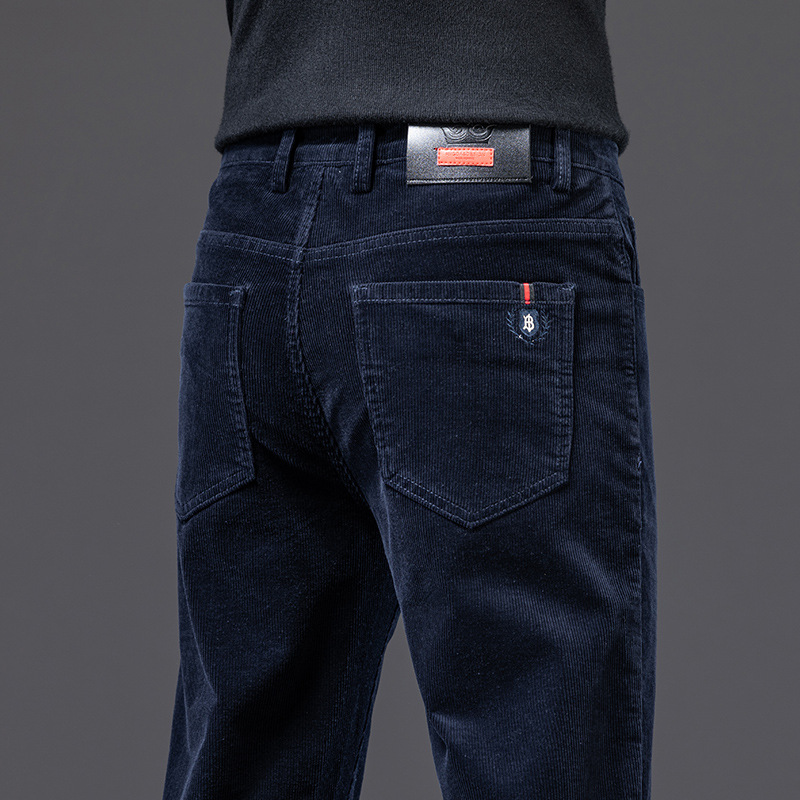 KYUSHUAD Men's business velvet corduroy casual trousers straight corduroy pants