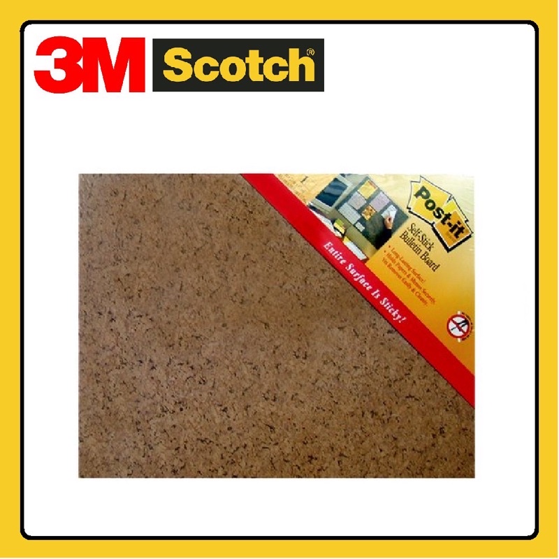 3M Postit SelfStick Bulletin Board Memo Board Brown Cork Design (45