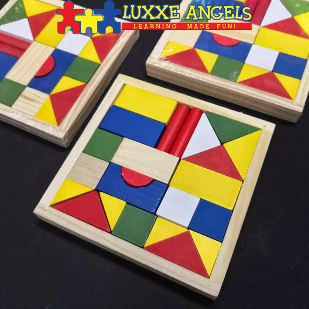 Luxxe Angels Colorful Wooden Tangram Jigsaw Puzzle Educational Brain Teaser  for Kids and Adults Toys for Boys Toys for Girls 23pcs Wood Puzzle Building  Blocks | Lazada PH
