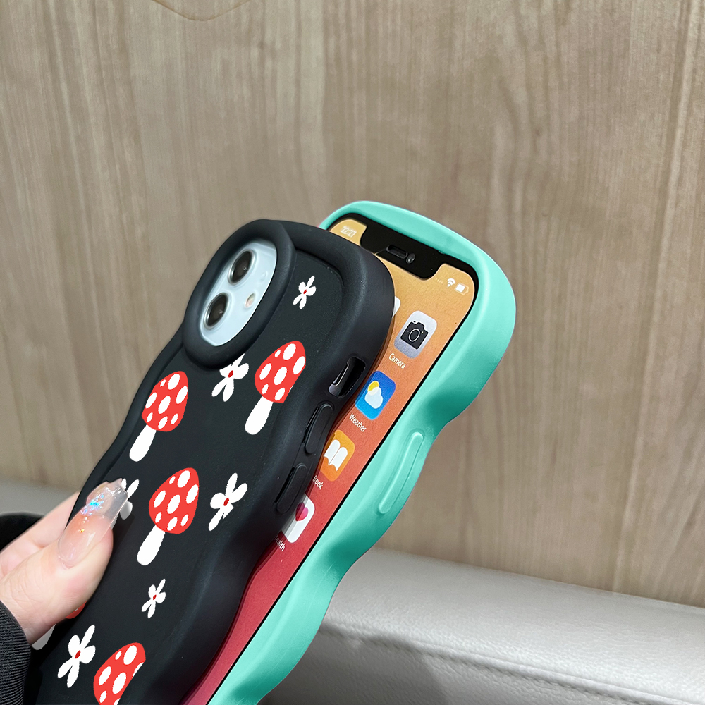 FELMYST%20for%20Samsung%20A33%205G%20Back%20Cover%20Big%20Wave%20Edge%20Soft%20Silicone%20Full%20Screen%20Red%20Mushrooms%20Pattern%20Macaron%20Phone%20Case%20-%20Image%204