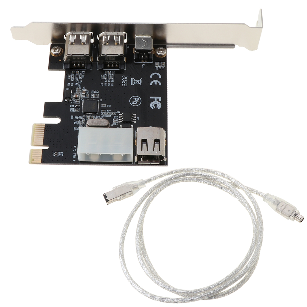 Pcie 3 ports 1394a firewire expansion card, pci e to ieee 1394 adapter