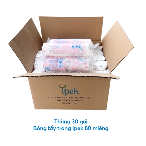 Combo 3 bông tẩy trang Ipek 80 miếng