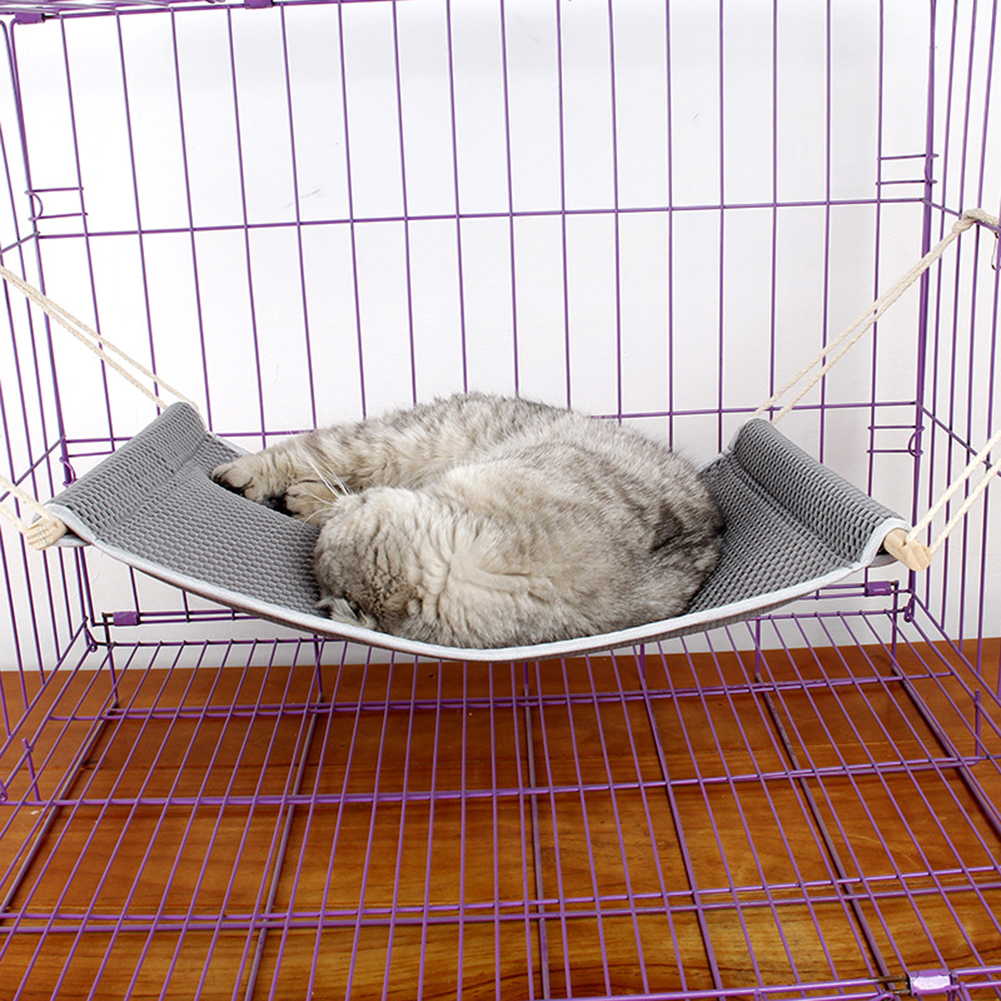1pc Breathable Comfortable Mesh Pet Hanging Hammock Swing Bed Sleeping Cage House for Cat Kitten