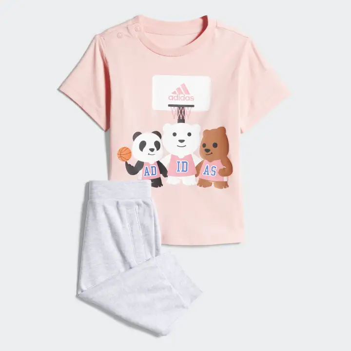 pink and white infant adidas