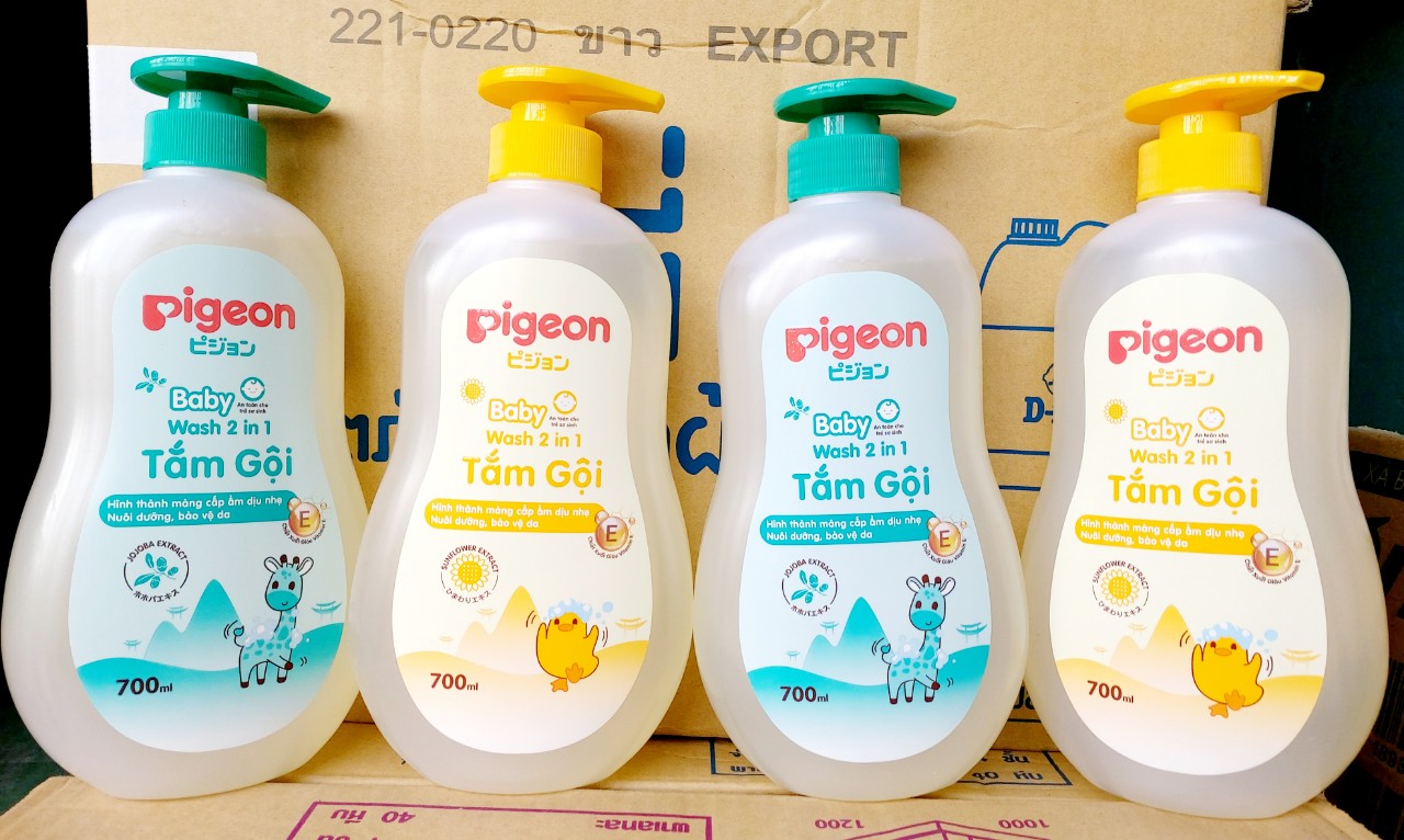 [HCM]TẮM GỘI 2IN1 EM BÉ PIGEON 700ML (2 MÀU)