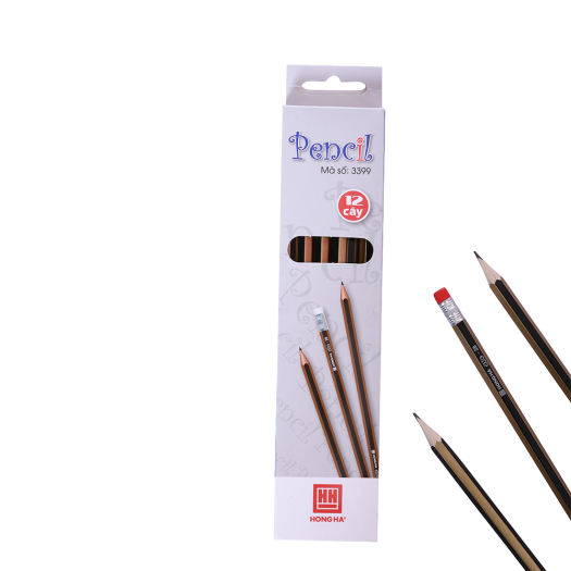 Combo 4 Bút chì 2B có tẩy ABC Hồng Hà (3399)