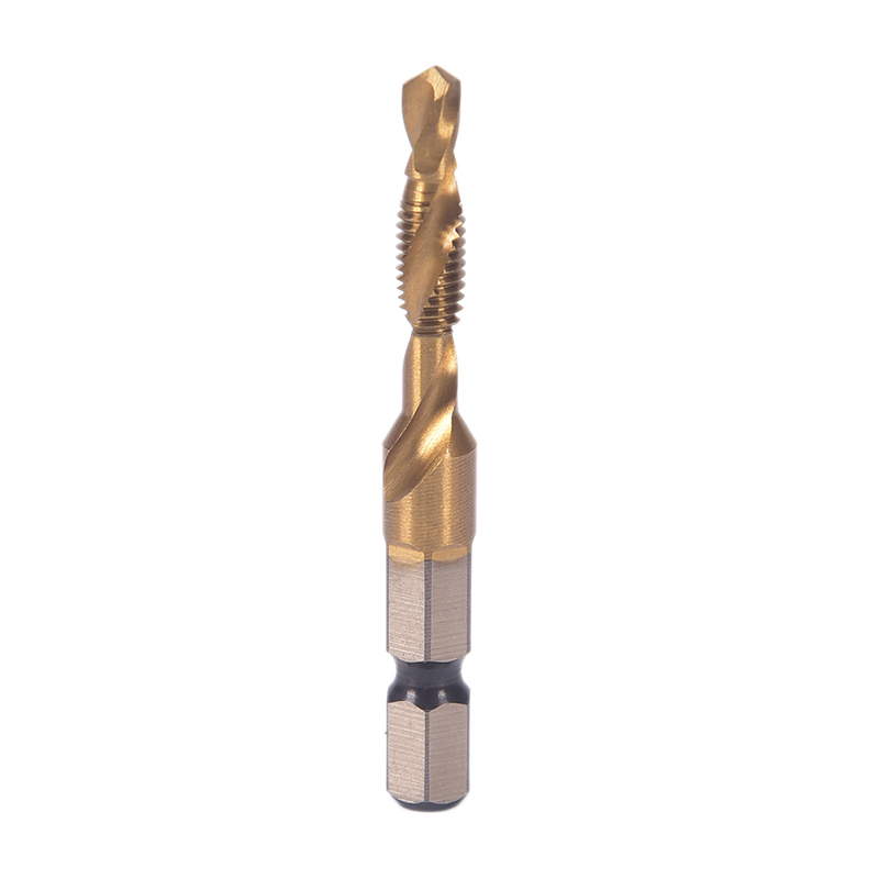New m3-m10 hex shank titanium plated hss hand screw thread metric tap drill bits