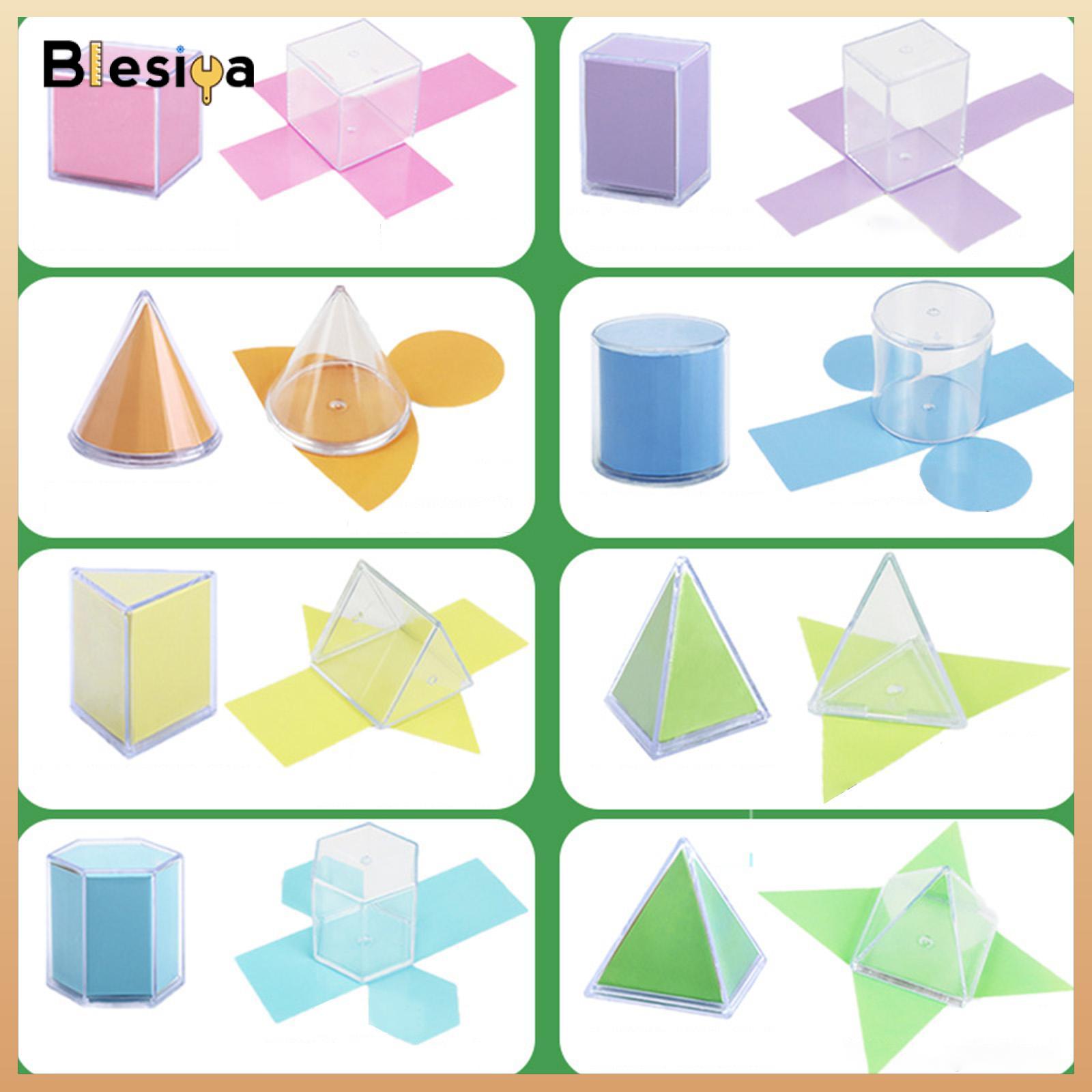 Blesiya 8 Pieces 3D Shapes Geometric Educational Toy Math Toys for Ages 2+ Toddler