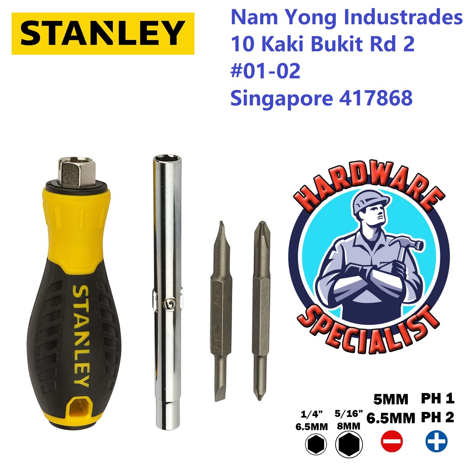 Stanley 6 in 1 Multi Use Screwdriver STHT680128 / 6 Way Screwdriver