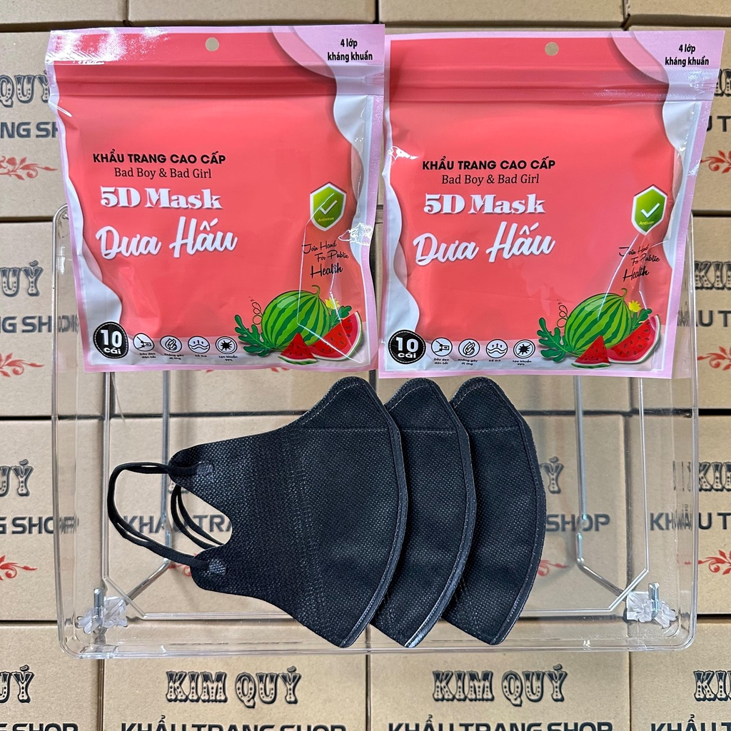 Thùng 200 chiếc khẩu trang 5D dưa hấu