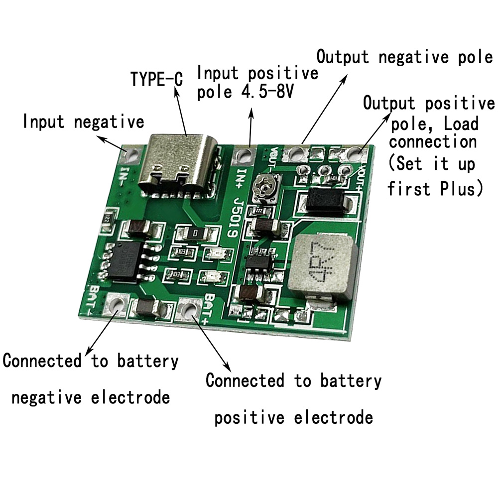 DIPPRUN 3.7V to 9V 5V 2A 18650 Lithium Battery Charge Boost Charge Discharge Integrated Step Up Module Adjustable 18650 Lithium Battery Charging Discharge Integrated Module