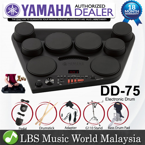 Yamaha DD-75 Portable Digital Electronic Drum Kit with Stand and