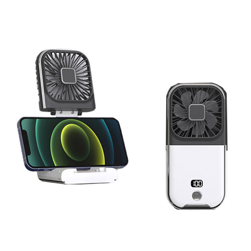 SADA Digital display hanging neck fan Cross-border USB charging desktop folding portable handheld small fan