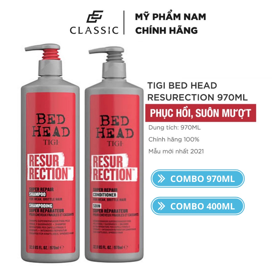 Bộ Dầu Gội Xả Tigi Đỏ Resurrection 970ml