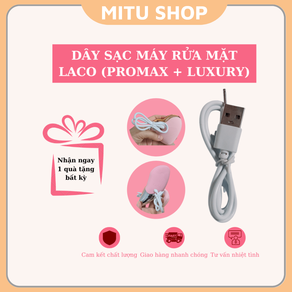 Dây sạc thay thế cho máy rửa mặt Laco
