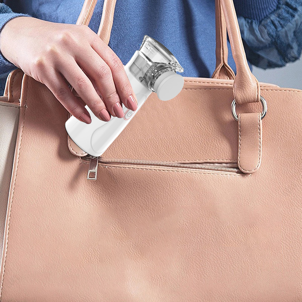 Portable Family Mesh Nebulizer Inhaler Low Noise Mini Silent Steam Humidifier Inhaler with Mask Handheld Asthma Inhaler Atomizer. 