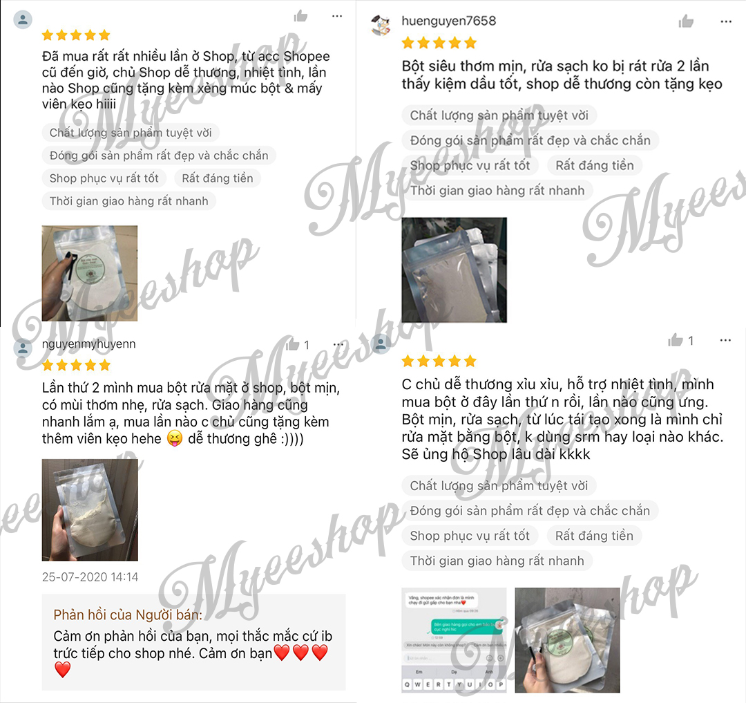 Bột rửa mặt thảo dược túi zip 100gr Myeeshop
