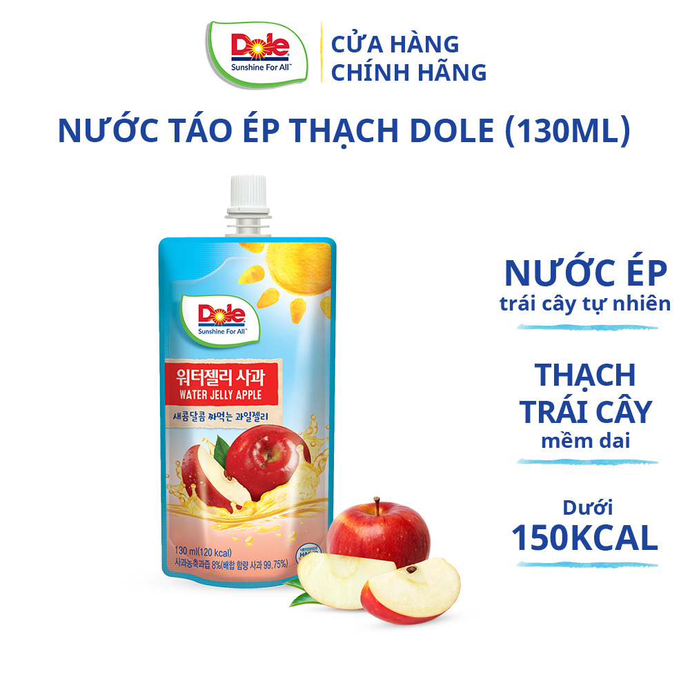 [MUA 2 GIẢM 9%][VOUCHER 50K ĐƠN 209K]Nước Táo Ép Thạch Dole (130ml)