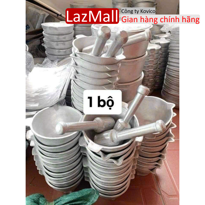 Bộ Cối Chày Gang Tiện Lợi - Bộ chày cối gang lớn đúc nguyên khối