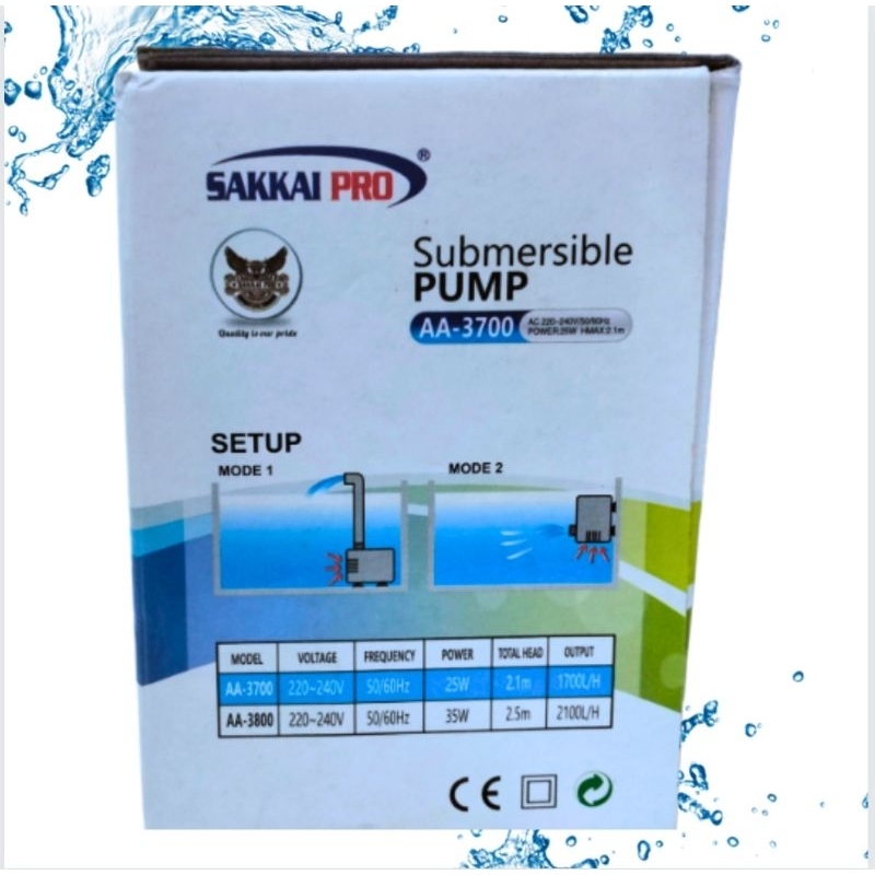 Pompa aquarium kolam SAKKAI PRO AA 3700 Submersible pump