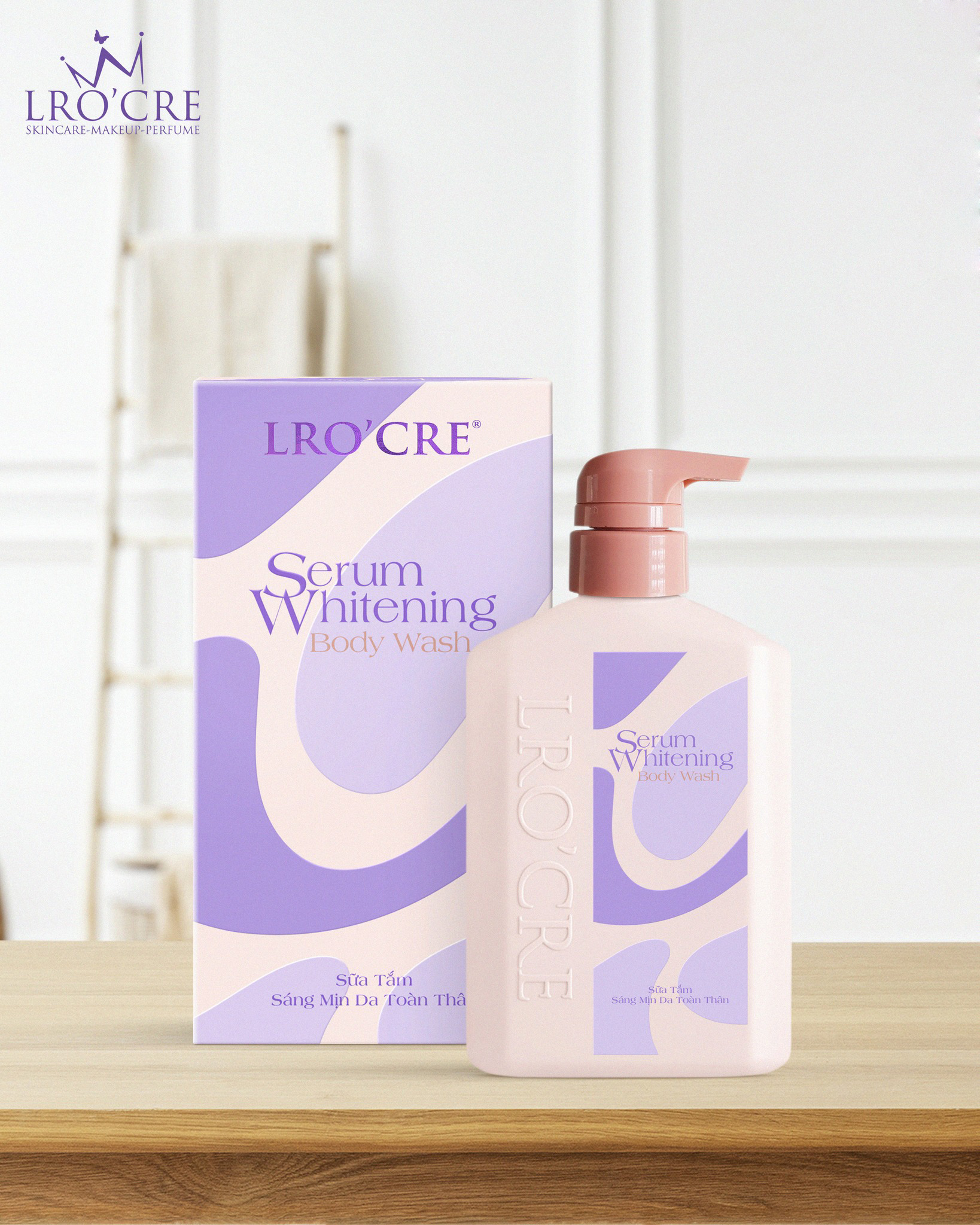 Sữa tắm trắng da toàn thân vip lrocre 400gr làm sáng da rạng rỡ từ thiên nhiên 100%