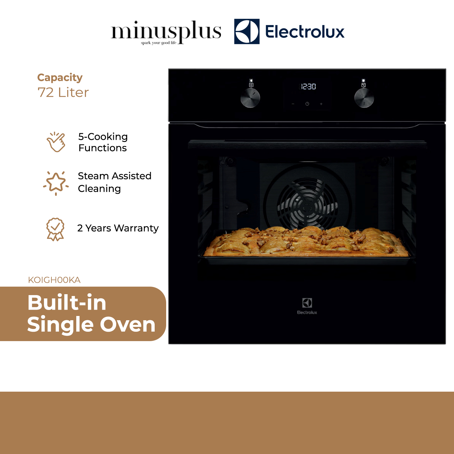 Electrolux 5Functions & Steam Assisted Cleaning BuiltIn Single Oven